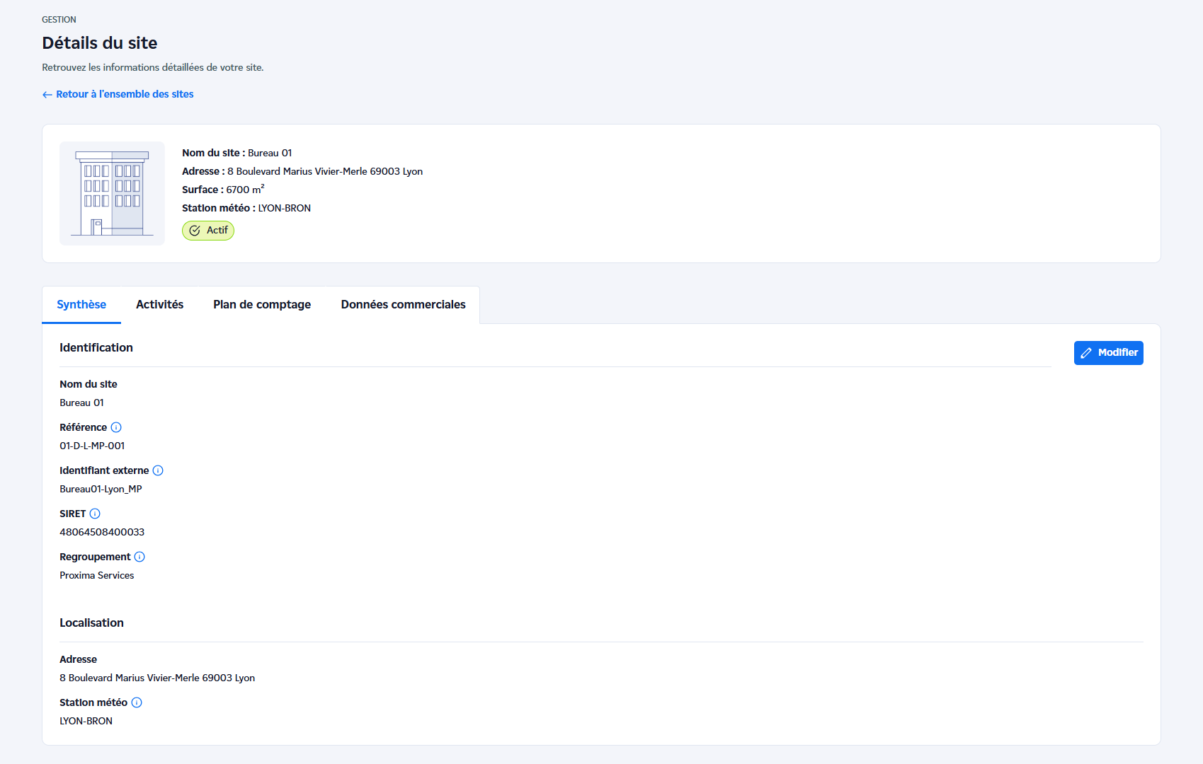 détail site iBoard Image représentant le détail d'un site iBoard