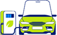 Icon illustrating electric vehicles Icon illustrating electric vehicles