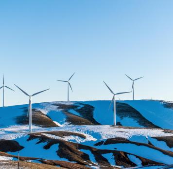 Image illustrant des éoliennes en hiver