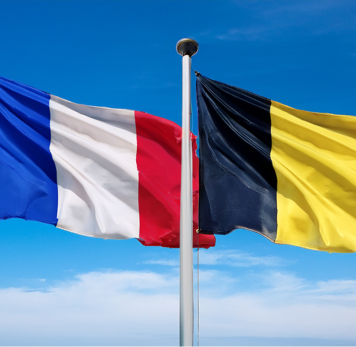 Drapeaux France et Belgique générés par IA